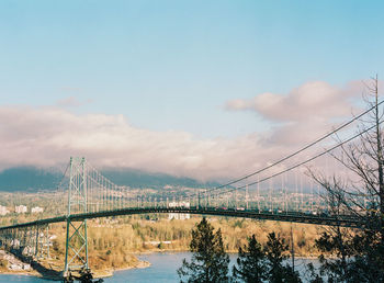 Bridge over river against sky