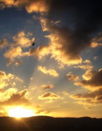 Low angle view of sky at sunset