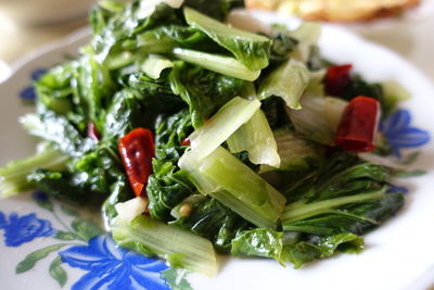 Close-up of vegetables in plate