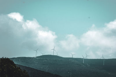 Wind turbines on land