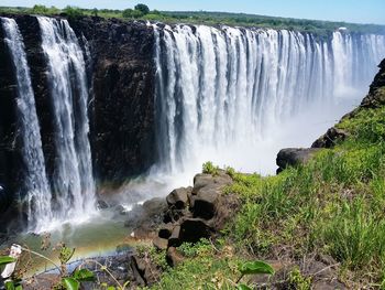 Scenic view of waterfall