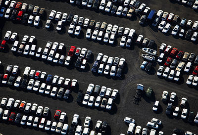 Aerial image of cars parked at the port of reykjavik