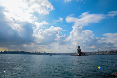 View of sea against cloudy sky