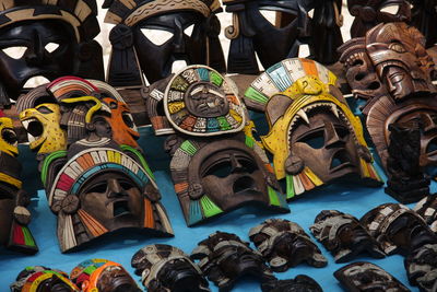 Multi colored masks for sale at market