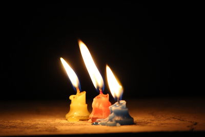 Close-up of burning candle