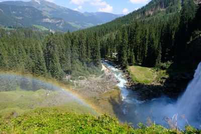 Scenic view of waterfall