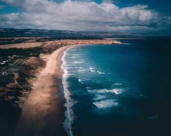 High angle view of beach