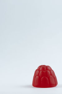 Close-up of chocolate cake against white background