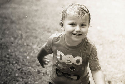 Portrait of cute boy smiling