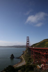 Suspension bridge over sea