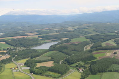 High angle view of landscape against sky