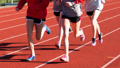 Group of people running