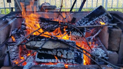 Close-up of bonfire