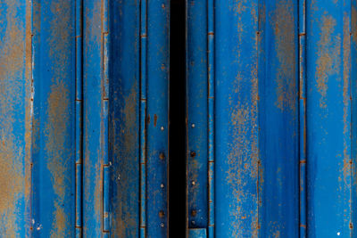 Full frame shot of blue door