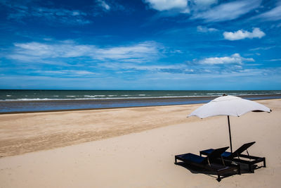 Scenic view of beach against sky