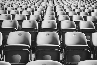 Full frame shot of empty chairs