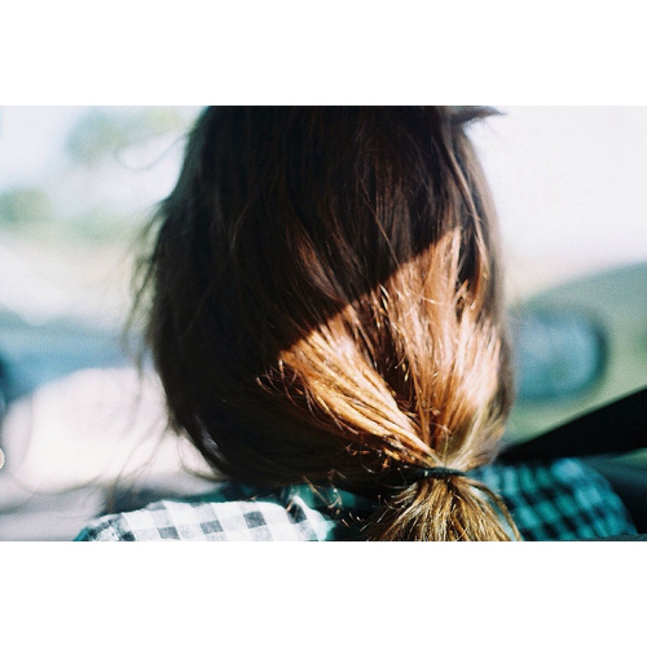 indoors, headshot, long hair, transfer print, lifestyles, young women, auto post production filter, leisure activity, home interior, person, close-up, bed, young adult, head and shoulders, human hair, relaxation, brown hair