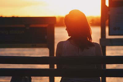 Woman sitting outdoors