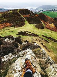 Low section of person on mountain