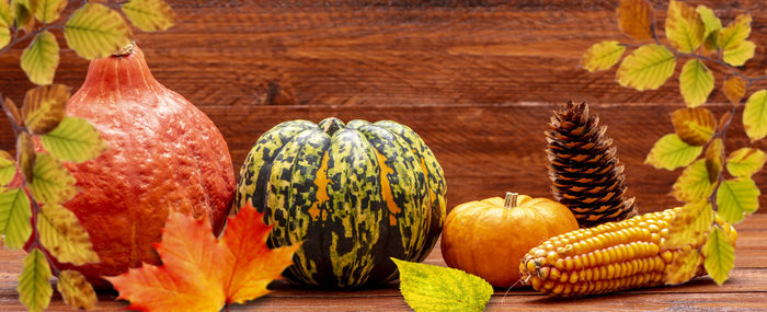 Autumn decoration with pumpkin