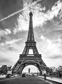 Low angle view on the eiffel tower 