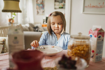 Girl at table