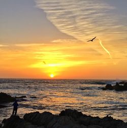 View of sea at sunset