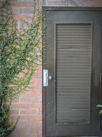 Closed door of building