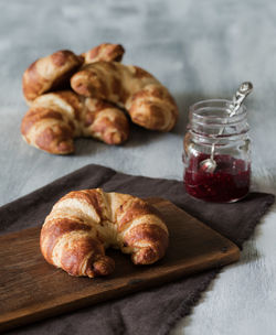 Close-up of breakfast on table