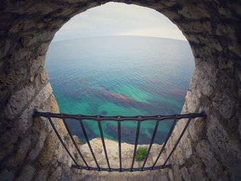 High angle view of sea against sky