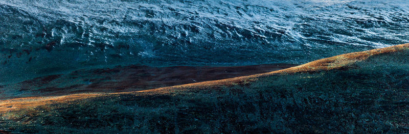 High angle view of sea waves