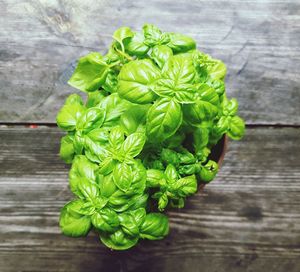 High angle view of vegetables on table