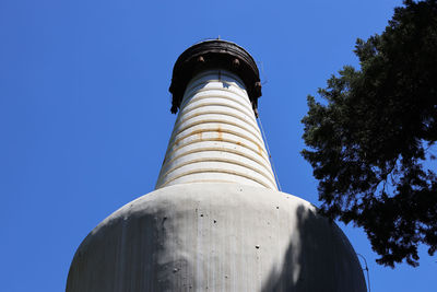 Low angle view of statue against clear sky