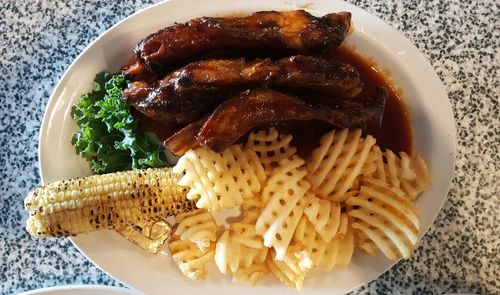 Close-up of pasta in plate