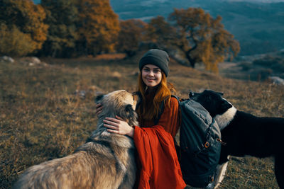 Young man with dog