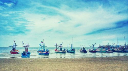 Boats in harbor