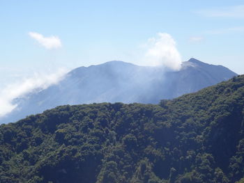 Low angle view of mountains against sky