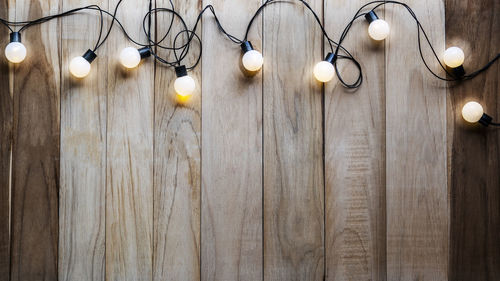 Directly above shot of light bulbs on table