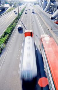 High angle view of traffic on highway