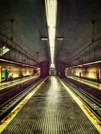 Train on railroad station platform