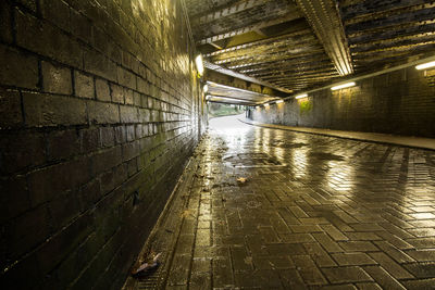 View of empty subway tunnel