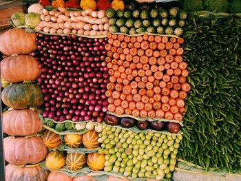 Vegetables displayed for sale at market