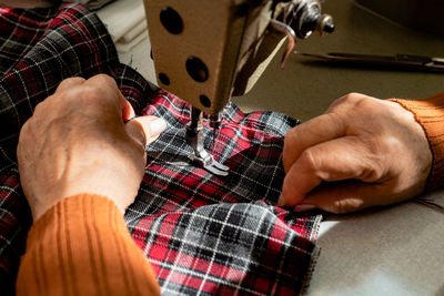Midsection of man working