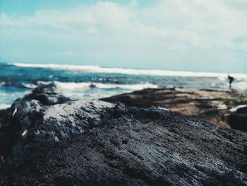 Scenic view of beach against sky