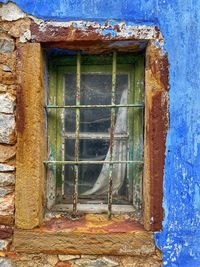 Closed door of old building