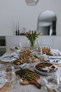 Table set for easter meal