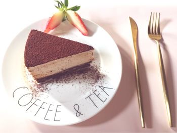 Close-up of cake in plate on table