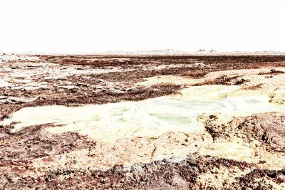 Scenic view of desert against clear sky