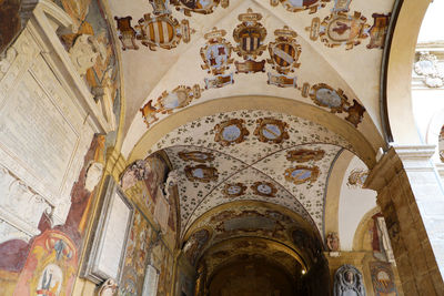 Low angle view of ornate ceiling in historic building