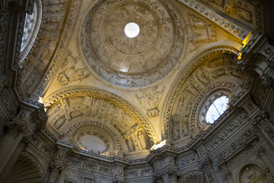 Low angle view of ornate ceiling